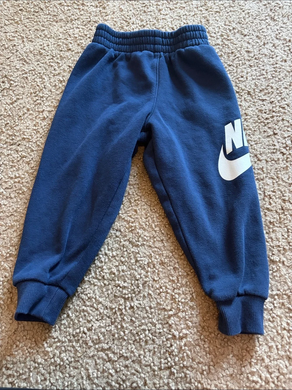 B15 3t Nike Kids Dark Blue Joggers with White Swoosh